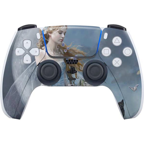 Fairy with Black Cat Sitting on Moon by Nene Thomas PlayStation PS5 Skins